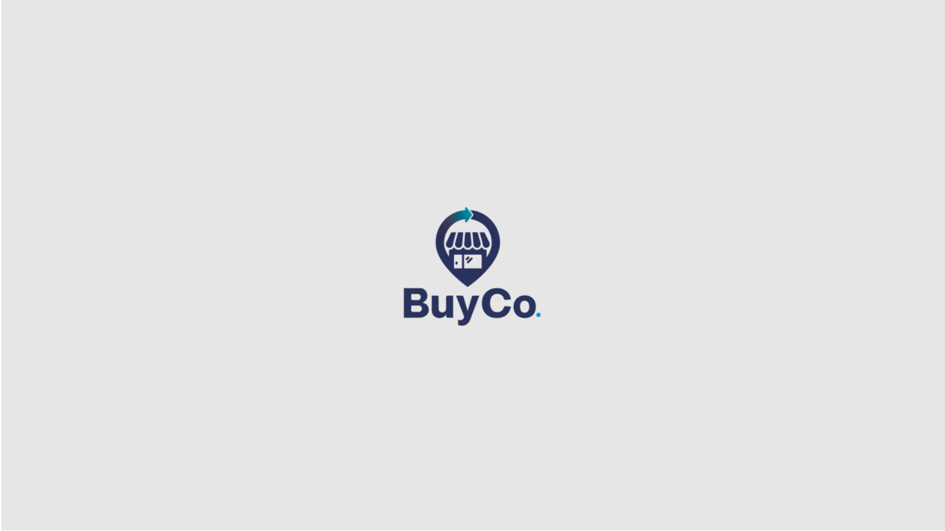 BuyCo. Ilustração de um mercado com a logo buyco logo abaixo.